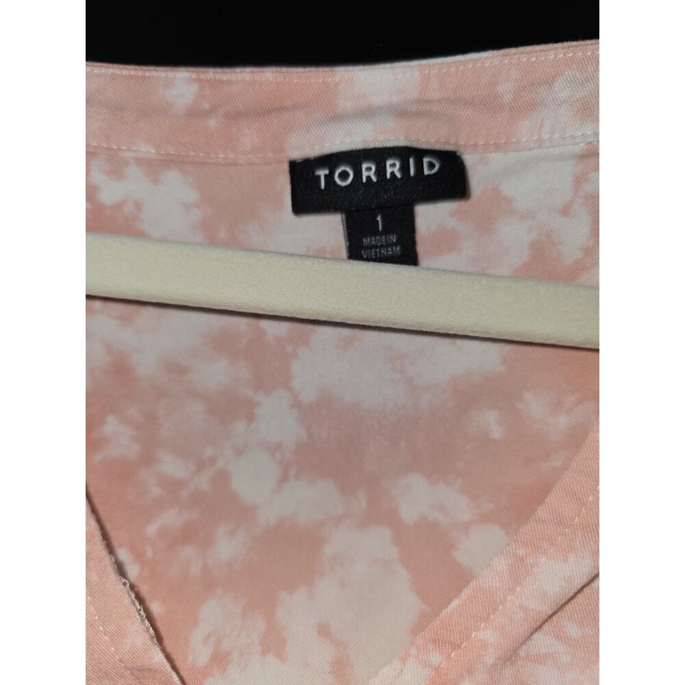 Torrid 1x Pink And White Tie-dye Dress - Picture 3 of 7